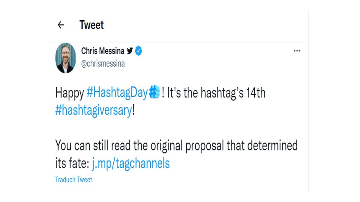 Chris Messina, envió un mensaje con un juego de palabras entre 