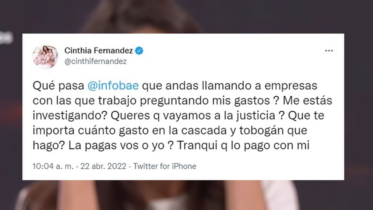 El descargo de Cinthia Fern&aacute;ndez v&iacute;a Twitter.&nbsp;