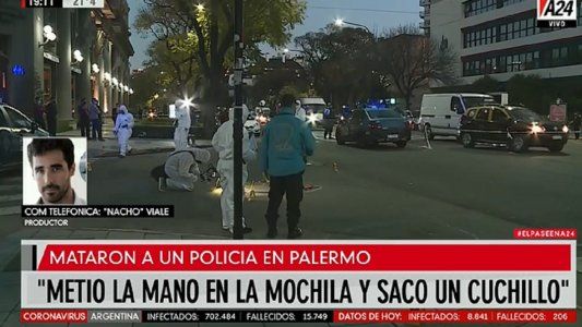 Nacho Viale, testigo del asesinato del policía en Palermo: De la mochila sacó un cuchillo gigante