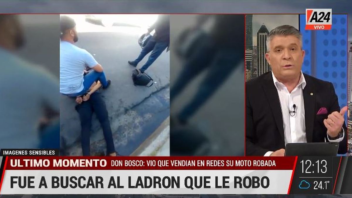 Don Bosco: fue a buscar al ladrón de su moto y lo detuvieron. (Captura de Tv)