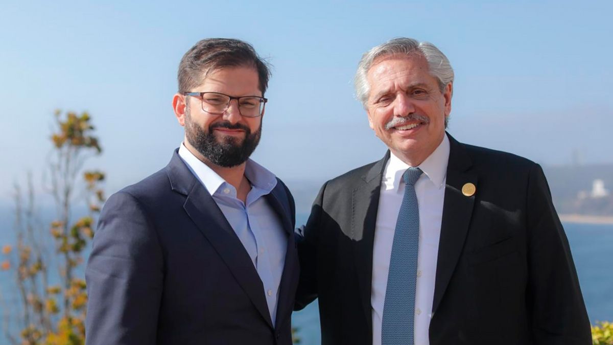 Alberto Fernández visitó Chile para la asunción de Gabriel Boric (Foto: Télam).