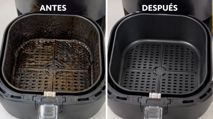 Ni bicarbonato ni vinagre: cómo LIMPIAR la freidora de aire y dejarla como NUEVA