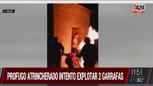 Jujuy: así un prófugo atrincherado hizo explotar una garrafa