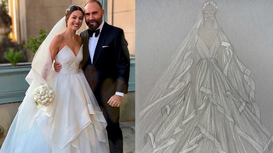 En qué se inspiró Pampita para el diseño de su vestido de boda