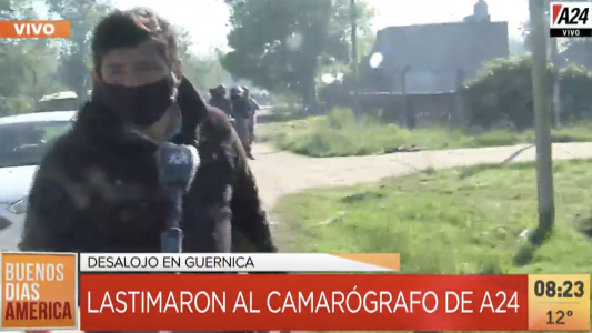 Agredieron violentamente a los equipos de América y A24 durante el desalojo en Guernica