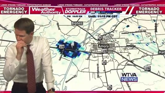 Video: un meteorólogo anunció un tornado en vivo y se puso a rezar
