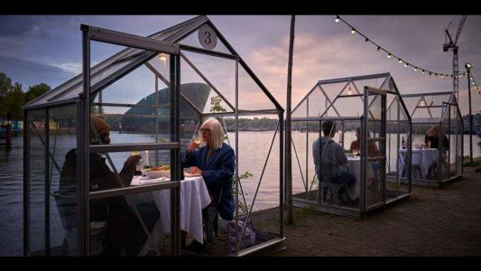 Mesas invernadero: el restaurante holandés que encontró una adorable solución para la reapertura
