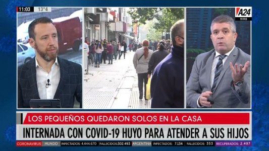 Una mujer internada con coronavirus huyó para ir a cuidar a sus hijos que estaban solos