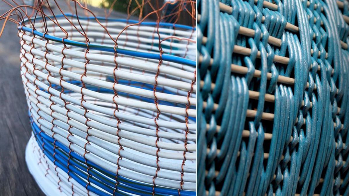 Reciclá los cables viejos y convertilos en un hermoso canasto o contenedor para tu hogar.