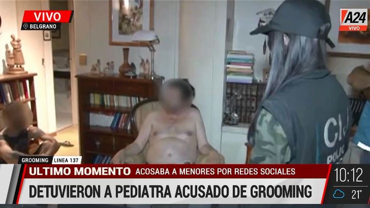 Belgrano: así detuvieron a un pediatra acusado de grooming. (Captura de Tv)