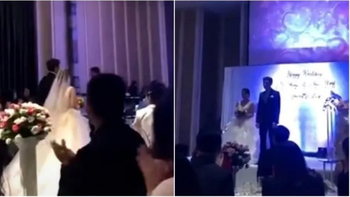 Video: un hombre descubrió la infidelidad de su mujer en el altar