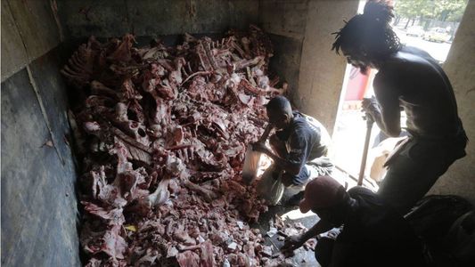 La foto que horroriza a Brasil: gente que escarba entre restos de carne para comer