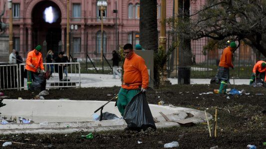 Así quedó la Plaza de Mayo luego de la Marcha Federal