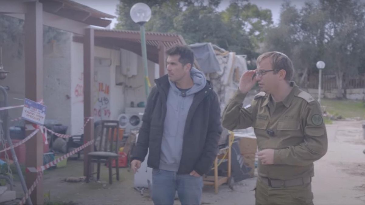 El rodaje del documental 7 de octubre: las voces de la memoria (foto: captura)