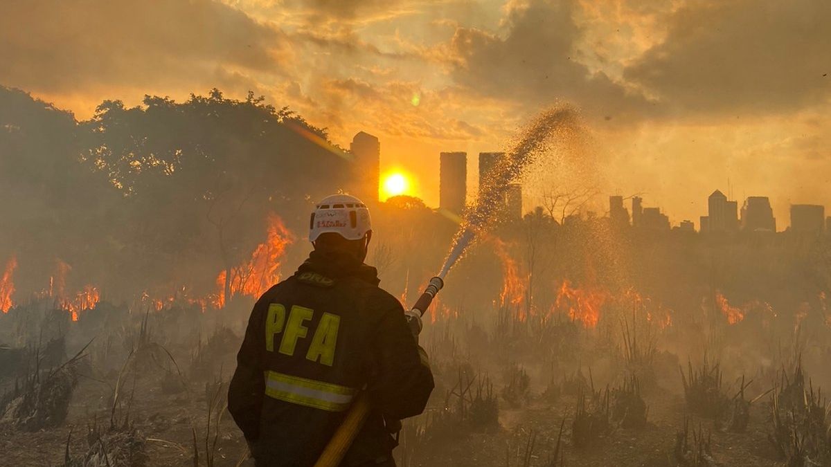 Incendio en la Reserva Ecológica: bomberos continúan trabajando para apagar el fuego  