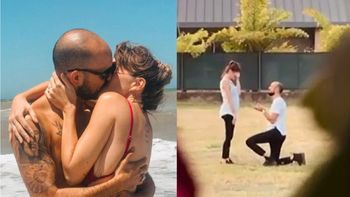 Abel Pintos compartió el video donde le pide casamiento a Mora Calabrese