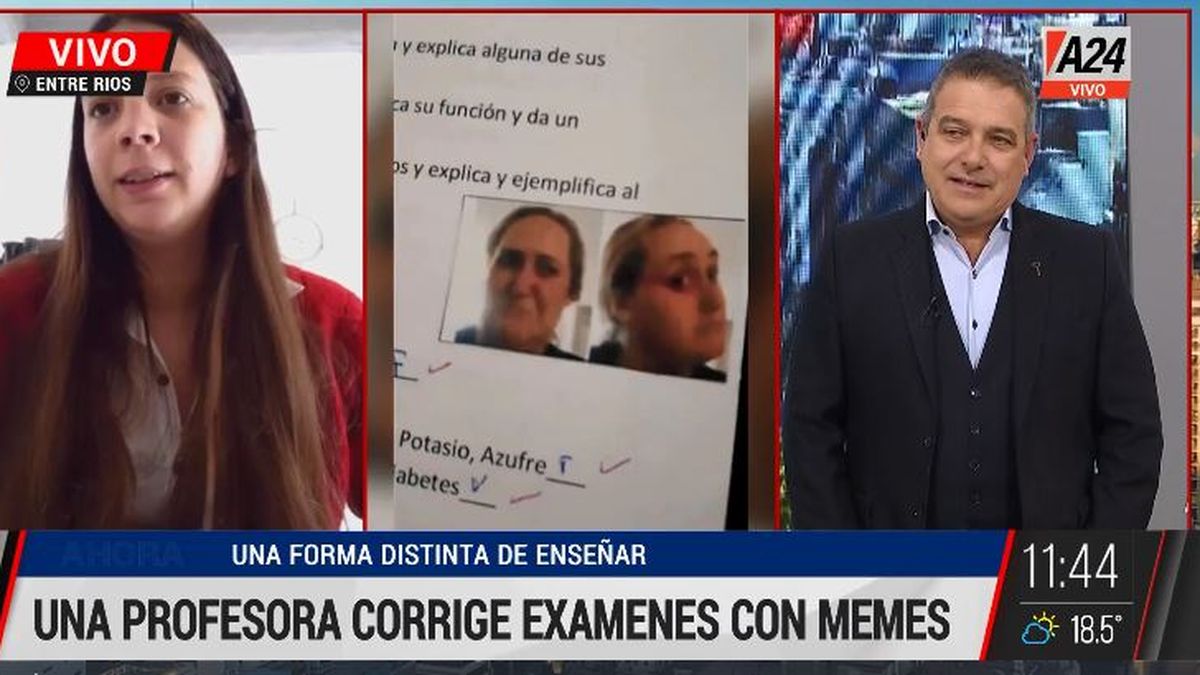 ¿Por qué crees que una maestra prefiere corregir con memes? (Captura de Tv)