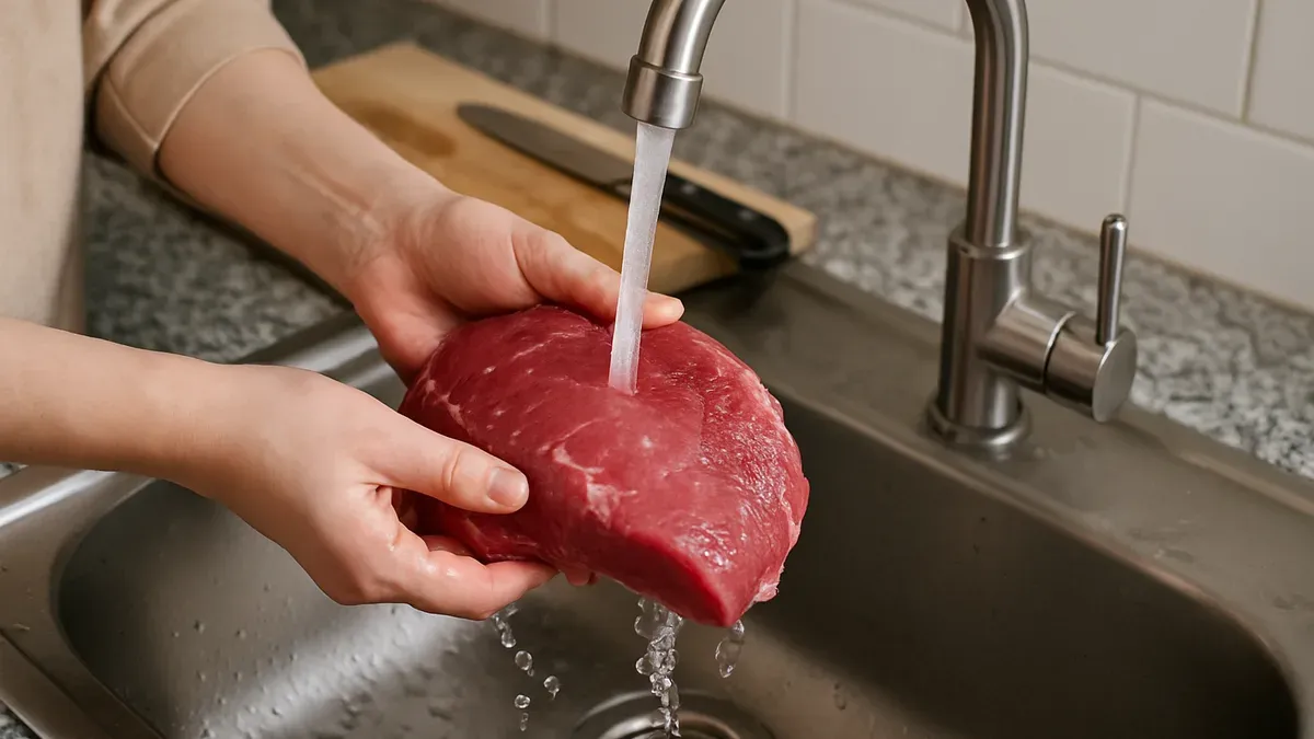 Lavar la carne antes de cocinarla: el hábito de cocina que los especialistas desaconsejan. (Imagen ilustrativa)