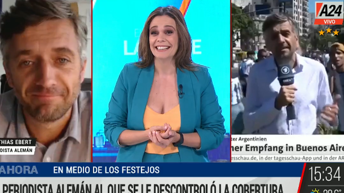 El periodista alemán que estuvo en los festejos del Mundial: Fue bastante bizarro. (Captura)