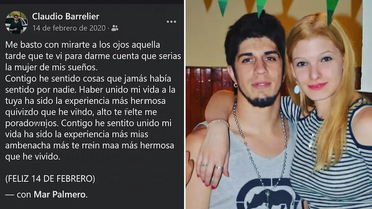 Publicaciones de Facebook entre Claudio Barrelier y Marianela Palmero. 