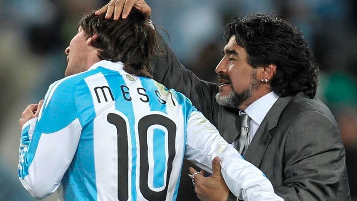 Par de Diez: Diego y Messi en Sudáfrica 2010.