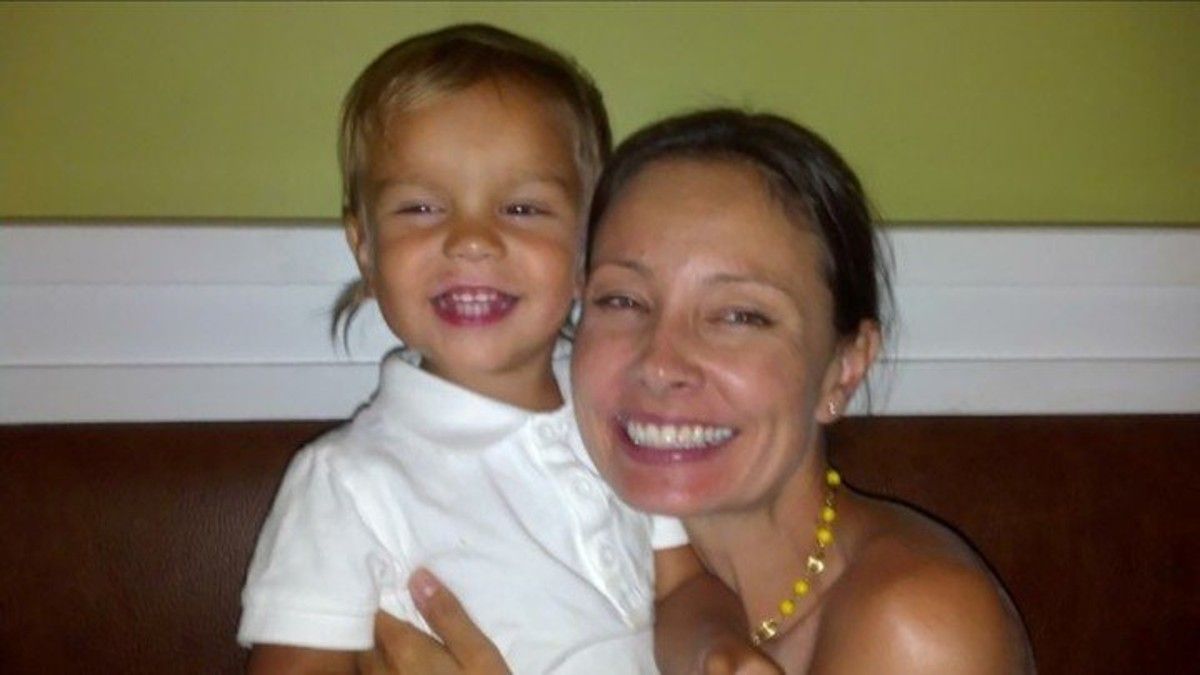 Marina Krim con su hijo Leo. 