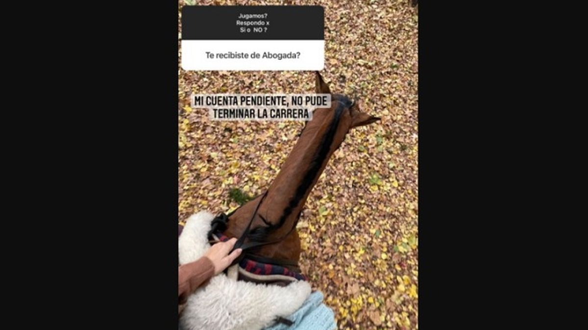 Zaira Nara le contó a sus seguidores que su cuenta pendiente es poder terminar su carrera de abogada.