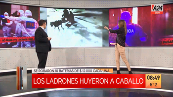 Robaron baterías y huyeron a caballo en Luis Guillón