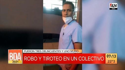 Robo, tiroteo y un delincuente muerto en un colectivo en Solano