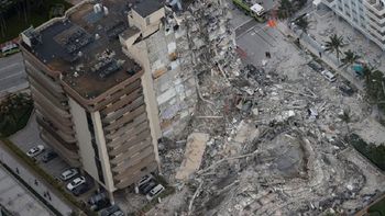 El tremendo video del momento en que se derrumbó el edificio de Miami donde estaban Nico Vázquez y Gimena Accardi