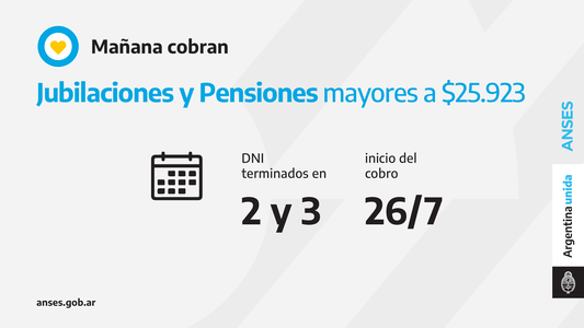 Jubilaciones, Pensiones, Prestación por Desempleo: quiénes cobran hoy 26 de julio 2021