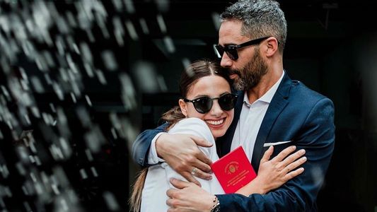 Se casaron El Pollo Álvarez y Tefi Russo: la primera imagen como marido y mujer