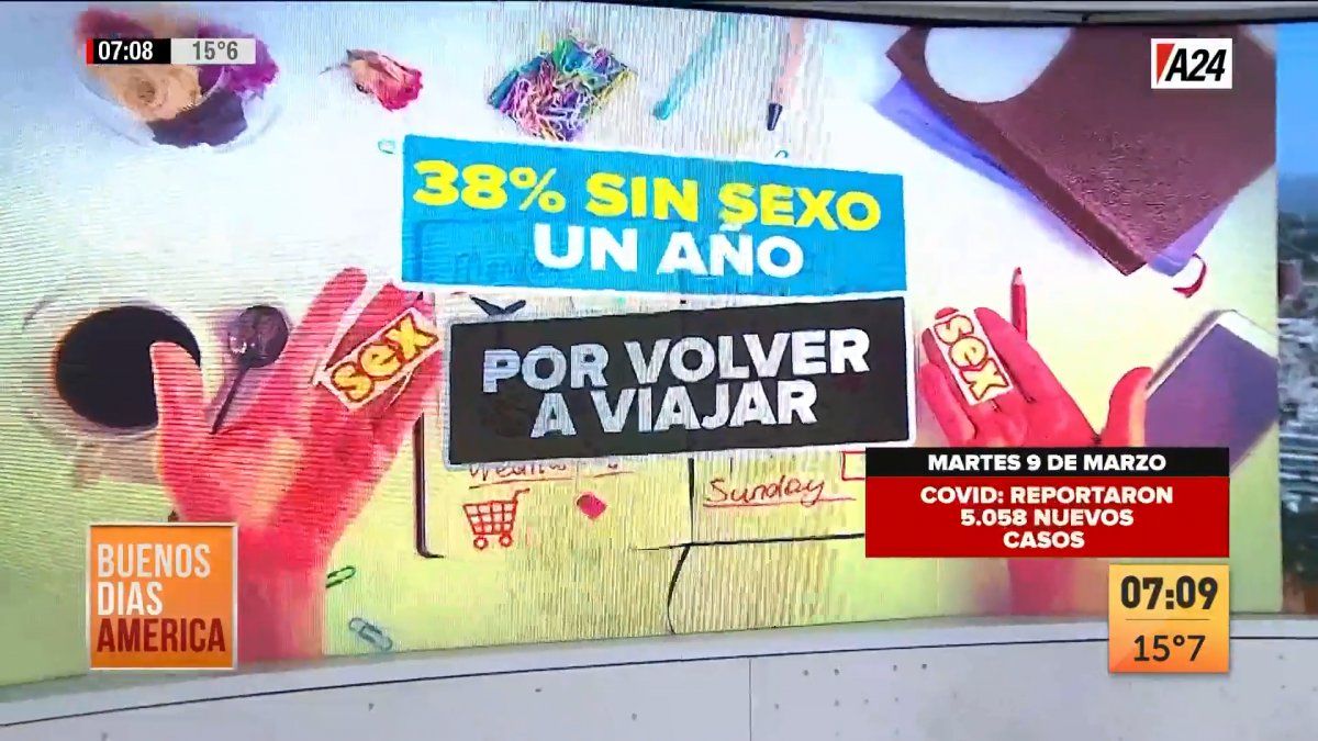 Sin sexo un año con tal de poder viajar. (Captura de Tv)