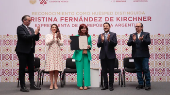 Cristina Kirchner fue nombrada Huésped Distinguida de la Ciudad de México