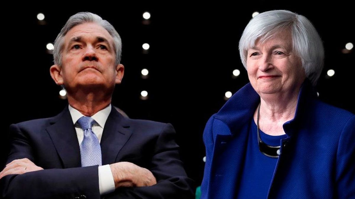 Jerome Powell - de la FED - con Janet Yellen - secretaria de comercio - las autoridades norteamericanas de deben calmar la crisis financiera que afecta también a la Argentina (Foto: Gentileza El CEO)
