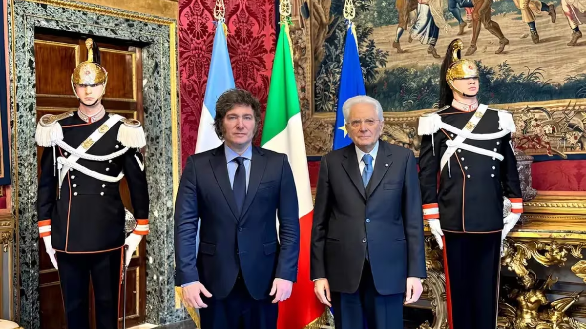 Javier Milei se reunió en Roma con el presidente italiano Mattarella y con la premier Meloni. (Foto: X / @OPRArgentina)