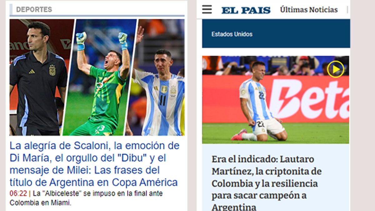 la Argentina multicampeona y el héroe Lautaro Martínez. (foto:El País.uy)
