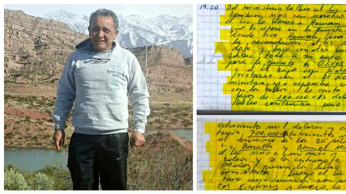 Oscar Centeno, el chofer de Roberto Baratta que escribió los cuadernos de las coimas. 