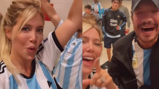 Wanda Nara y Marcelo Tinelli: cumbia, palmas y gritos para festejar el triunfo de Argentina en Qatar