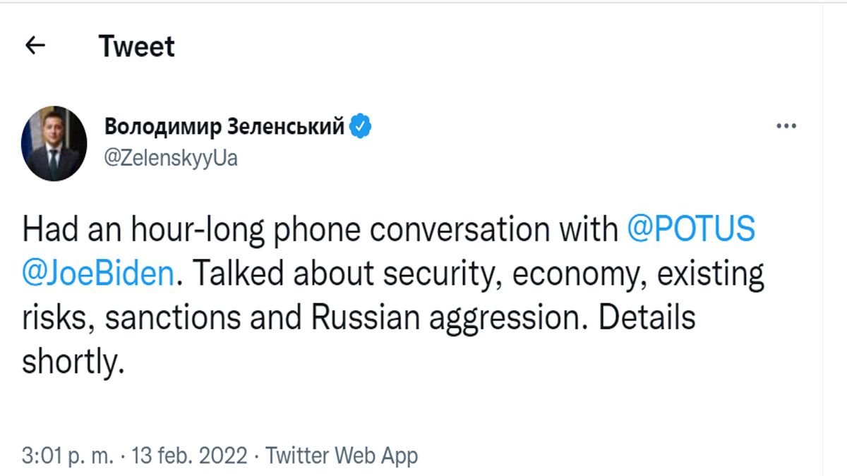 El presidente de Ucrania invitó a viajar a Kiev a Joe Biden (Foto: Cuenta de Twitter de Zelenski)