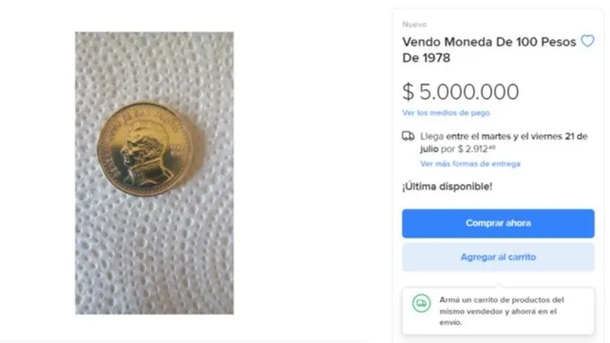 Pagan 5 millones de pesos al suertudo propietario de esta moneda de 100