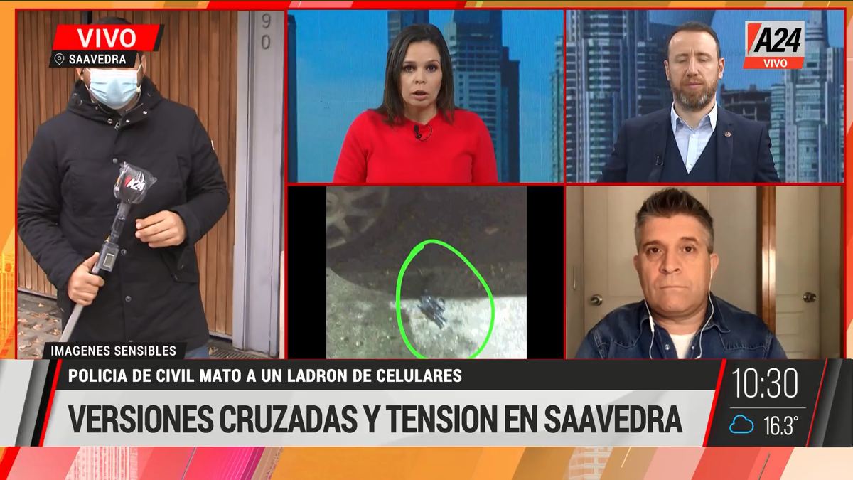 Policía de civil mató a un ladrón de celulares en Saavedra. (Captura de Tv)