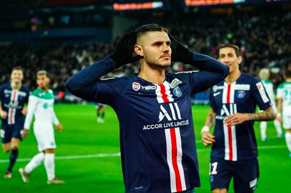 Triplete de Icardi en el 6-1 de PSG ante Saint Etienne para avanzar a la semifinal de la Copa de la Liga