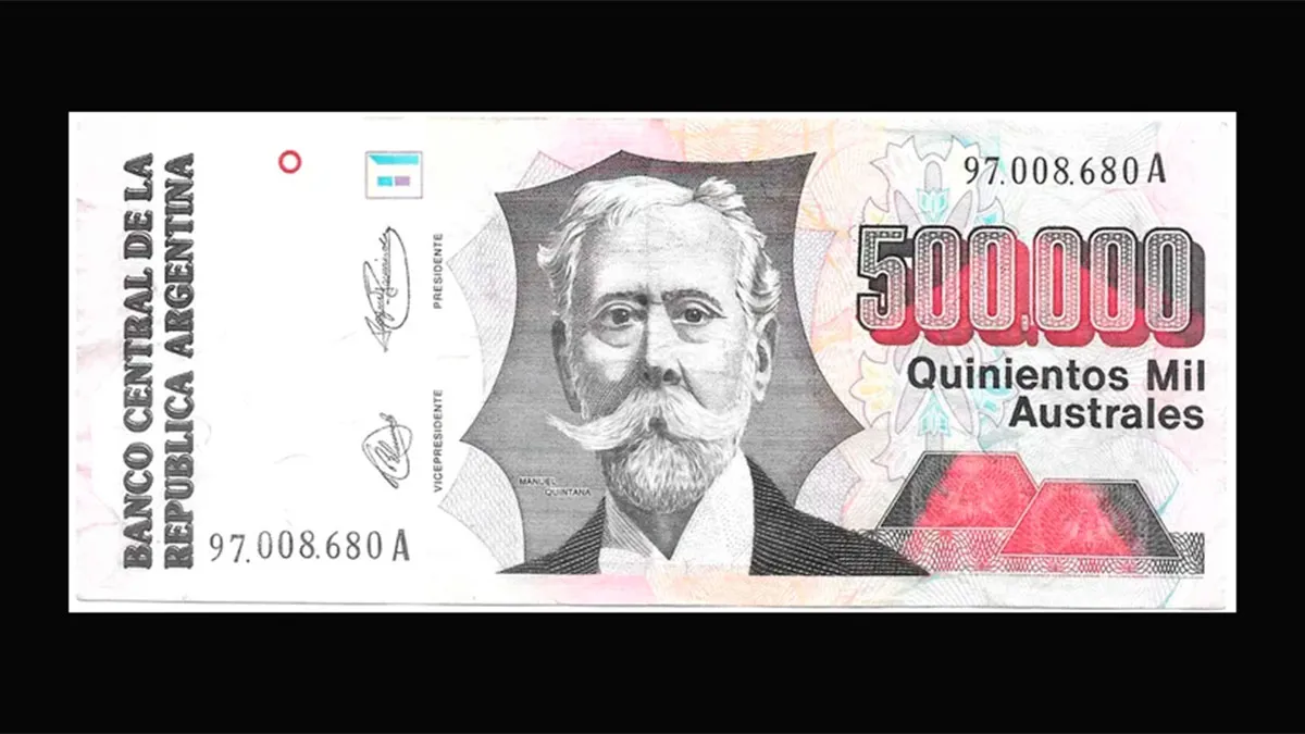 Pagan 80 Mil Pesos Al Suertudo Propietario De Este Billete De 500000 Australes