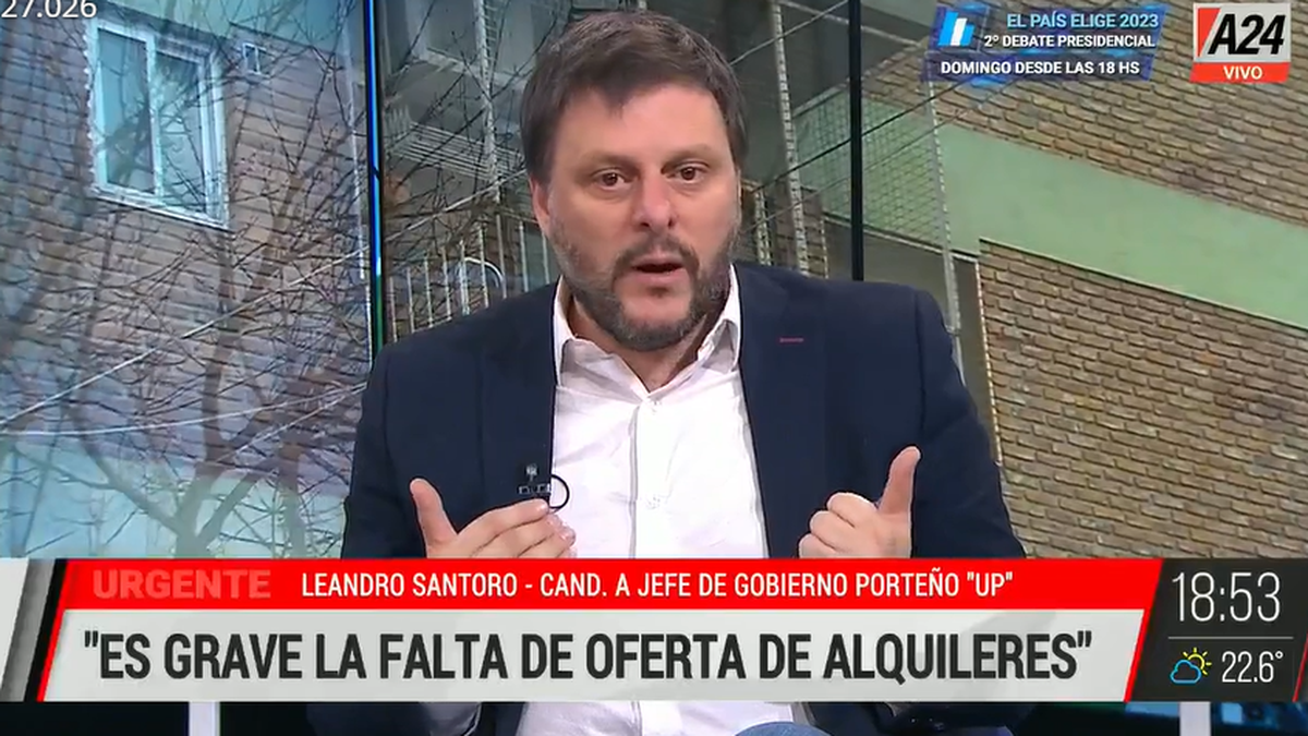 Leandro Santorose mostró preocupado por la falta de alquileres en la Ciudad. (Foto: capturaA24)