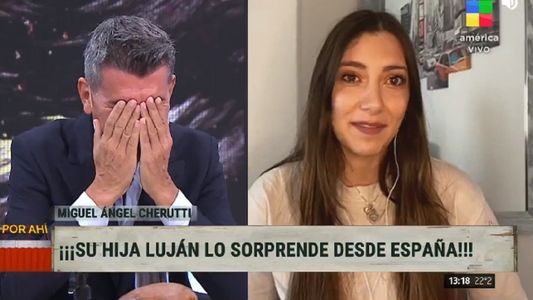 Miguel Ángel Cherutti se quebró al aire al ver a su hija desde España: Te extraño horrores