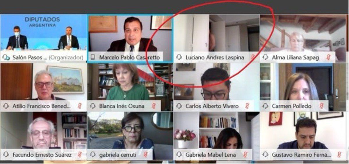El descuido del diputado Laspina durante la presentación de Guzmán por el Presupuesto
