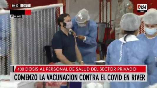 Así se comenzó a vacunar a los empleados de salud en River Plate