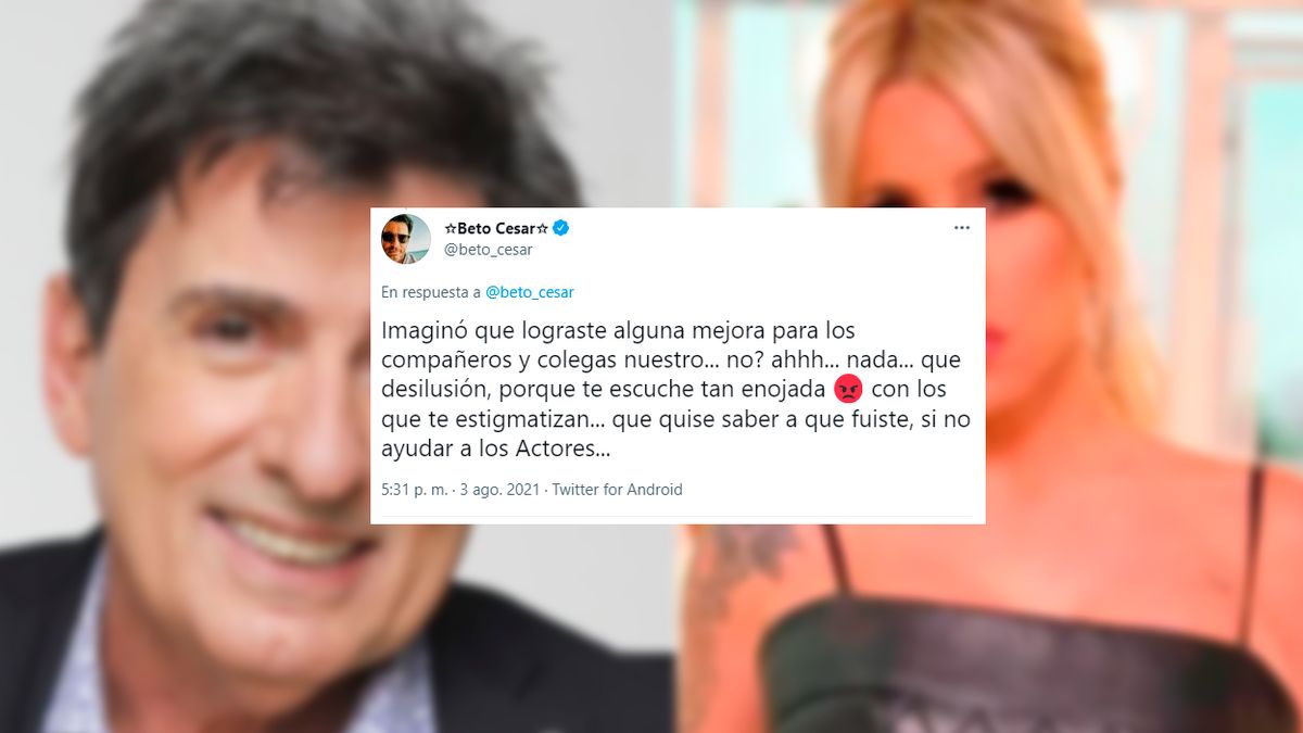 En Twitter: el posteo de Beto César contra Florencia Peña.