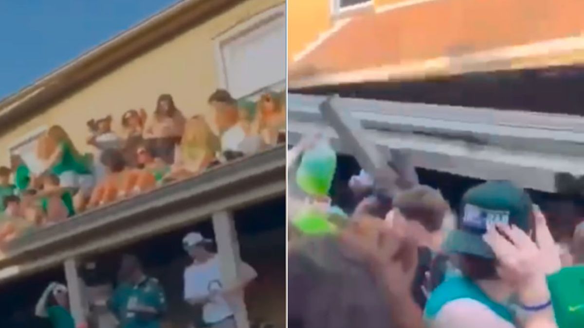 El video del momento en el que se cayó un techo en pleno festejo: hay heridos
